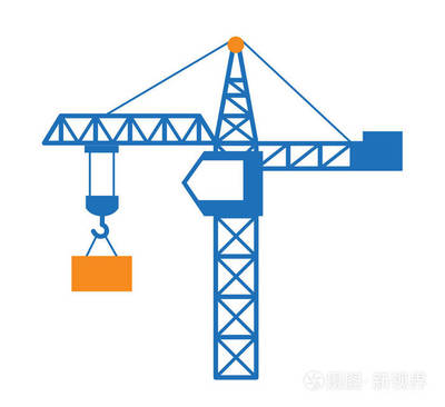 孤立的建筑起重机矢量图标